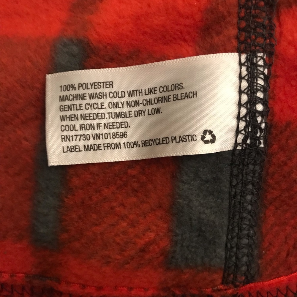 Merona Red-Orange Plaid Soft Zip Up Jacket Size XS - Picture 4 of 5